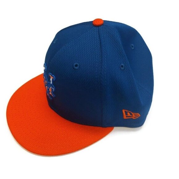 59Fifty New Era Size 7 5/8 New York Mets Fitted Hat Cap Blue Orange - Picture 5 of 7